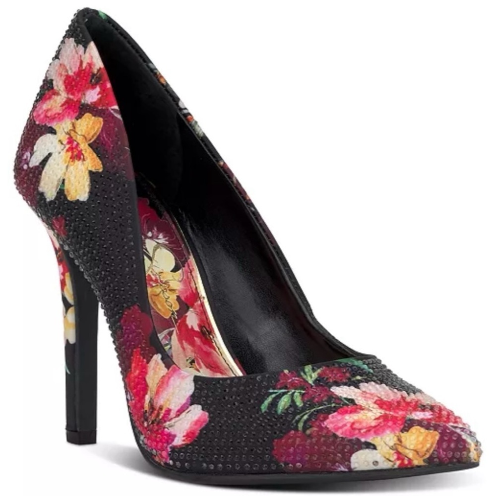 New Jessica Simpson Cassani Stiletto Pointed Toe Pumps Floral Rhinestone Size 6